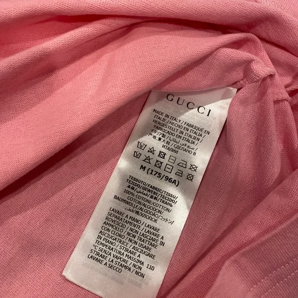 GUCCI Cotton Jersey Women T-Shirt Sugar Pink Size M 655459 5904